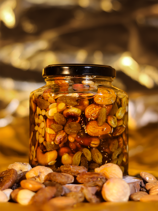 Gold Nuts Honey Jar
